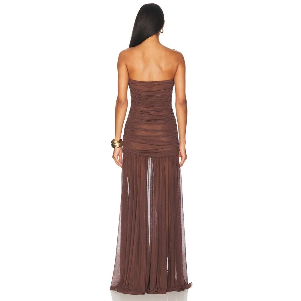 Retrofete Strapless Brown Maxi Dress - Picture 13 of 14
